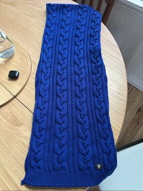 Versace Cable Knit Scarf in Bright Royal Blue